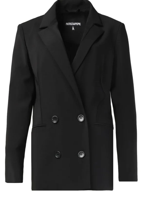 Jassen En Blazers<Patrizia Pepe Blazer Met Dubbele Rij Knopen Sofia | Zwart