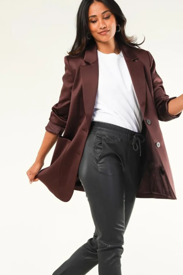 Jassen En Blazers<Kopenhagen Muze Blazer Met Satijnlook Shine | Bordeaux