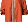 Bloezen & Tops<Stella Bos Blouse Met Gouden Details Loubna | Oranje