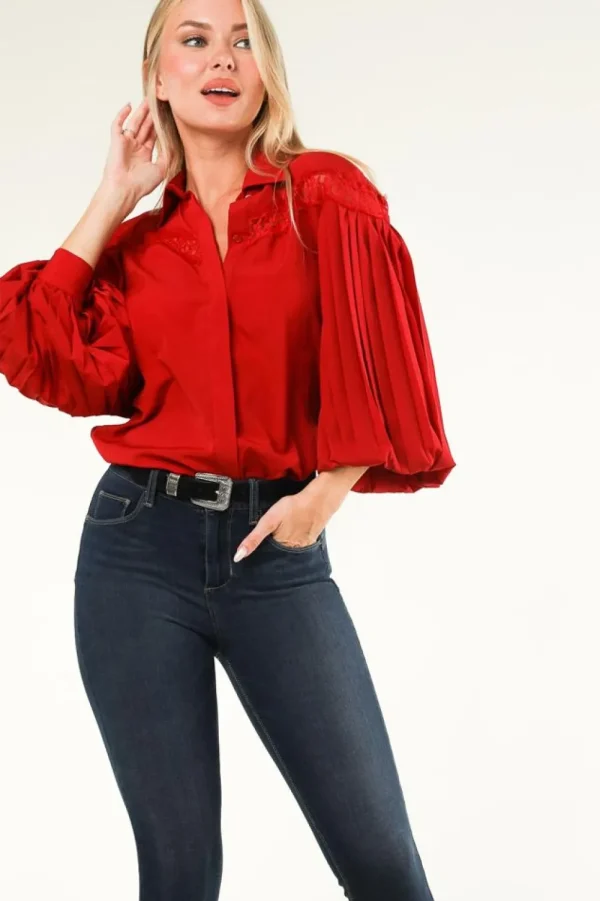 Bloezen & Tops<Liu Jo Blouse Met Opengewerkte Details Lilly | Rood