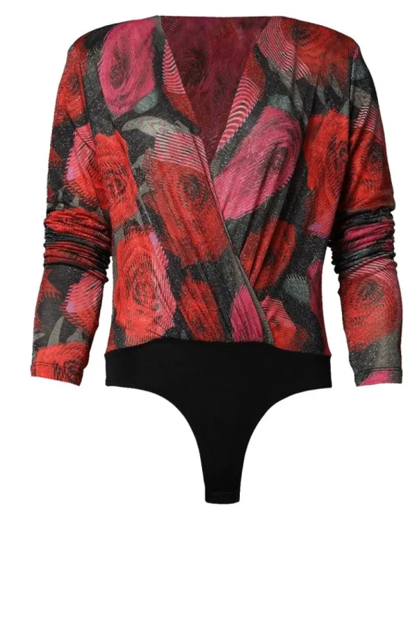 Bloezen & Tops<Silvia Heach Body Met Rozenprint Kim | Rood