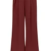 Broeken & Jumpsuits<Gebreid Broek Met Satijnlook Nica | Bordeaux