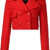 Jassen En Blazers<Patrizia Pepe Cropped Jasje Met Dubbele Rij Knopen Liona | Rood