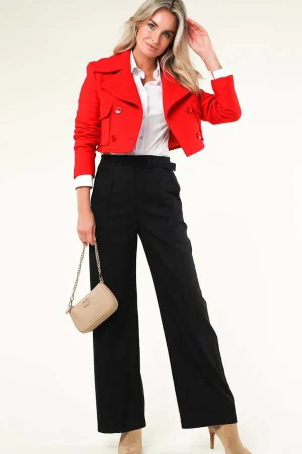 Jassen En Blazers<Patrizia Pepe Cropped Jasje Met Dubbele Rij Knopen Liona | Rood