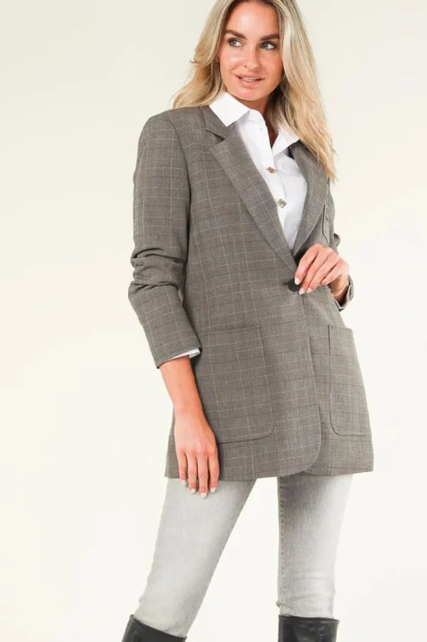 Jassen En Blazers<Kopenhagen Muze Geruite Blazer Tailor | Grijs