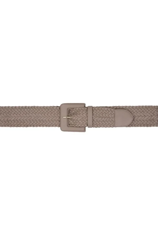 Riemen<Dante 6 Gevlochten Leren Riem Hazelaar | Beige