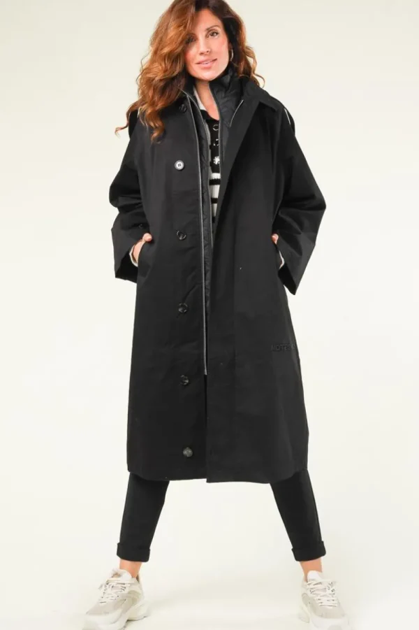 Jassen En Blazers<Opmerkingen Du Nord Gewaxte Trenchcoat Iron | Zwart