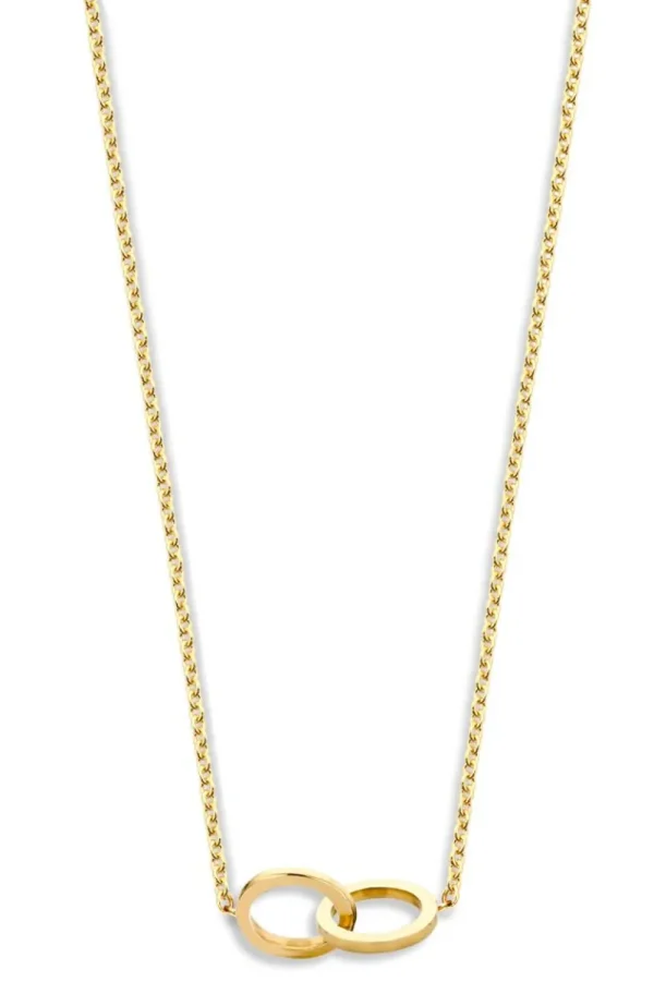 Sieraden<Gewoon Franky 14K Gouden Ketting Iconische Dubbele Open Cirkel 43 Cm | Geel Gaan