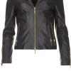 Jassen En Blazers<STUDIO AR Leren Bikerjack Met Ritssluiting Cherry | Blauw