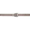 Riemen<Dante 6 Leren Riem Brunelle Klinknagel | Beige