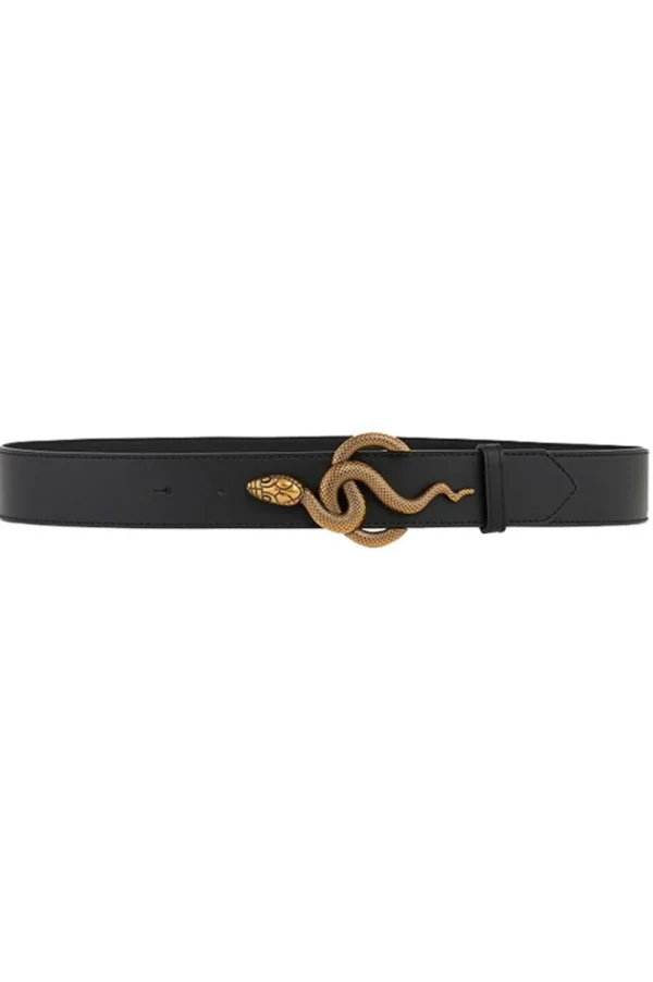 Riemen<Vanessa Bruno Leren Riem Met Slangengesp Cleo | Zwart