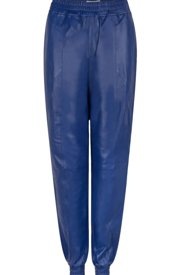 Broeken & Jumpsuits<Dante 6 Leren Stretchjogger Kuno | Blauw