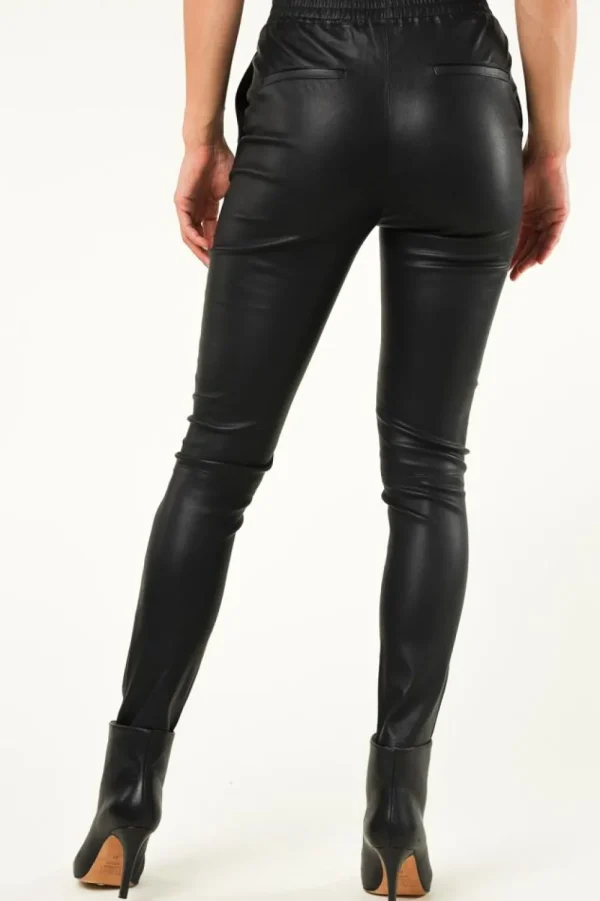 Broeken & Jumpsuits<Dante 6 Leren Stretchlegging Lebon | Zwart