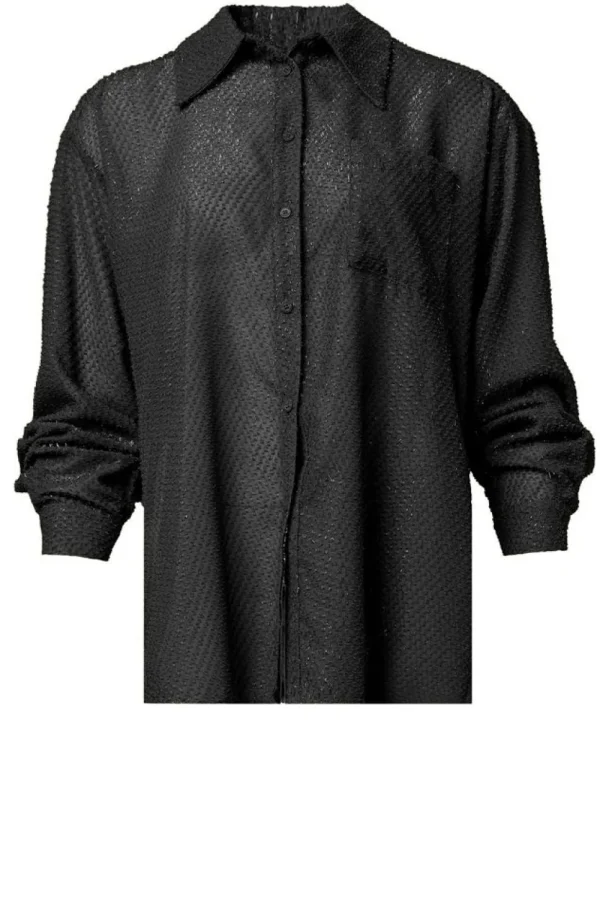 Bloezen & Tops<Silvia Heach Luxe Jacquardblouse Liza | Zwart