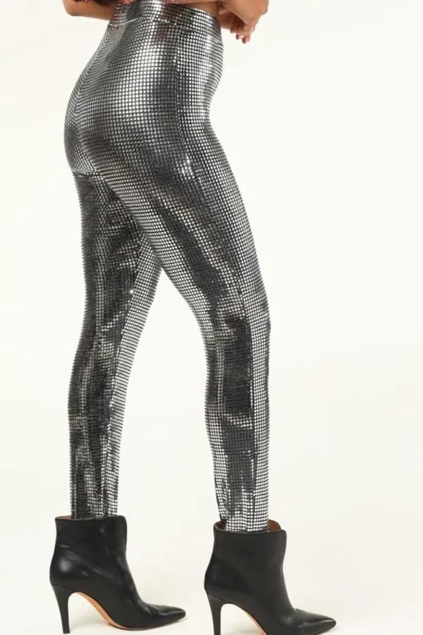 Broeken & Jumpsuits<Silvia Heach Metallic Leggingstijlen | Zilver