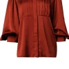 Bloezen & Tops<Silvia Heach Oversized Plisseblouse Patrizia | Bruin