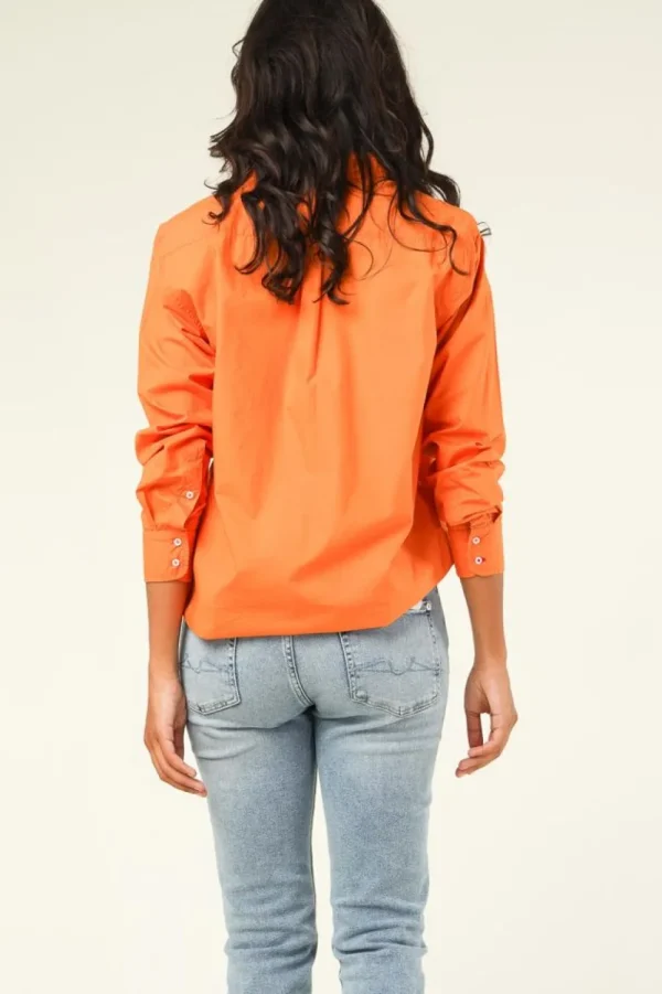 Bloezen & Tops<Ogenblik Amsterdam Poplin Blouse Iconisch | Oranje