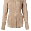 Bloezen & Tops<STUDIO AR Satijnen Blouse Wooly | Beige