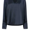 Bloezen & Tops<Dante 6 Satijnen Top Bodil | Blauw