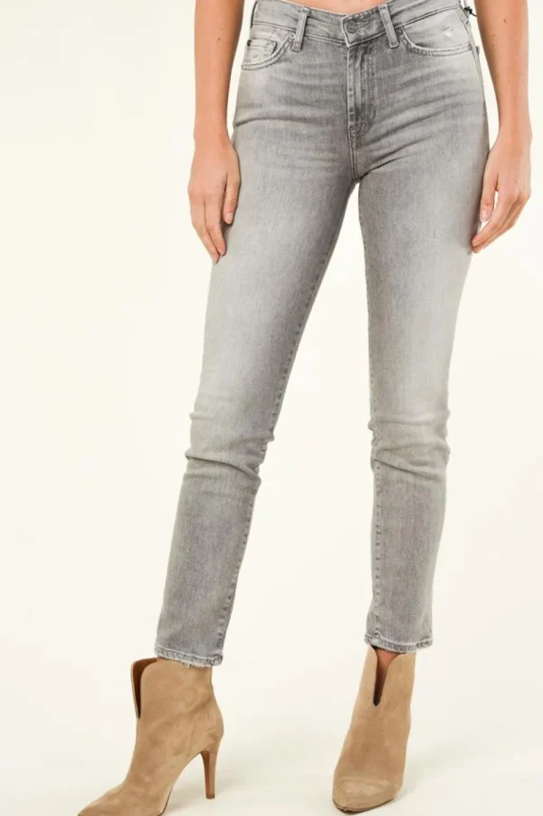 Broeken & Jumpsuits<7 Voor de hele mensheid Skinny Jeans Met Middelhoge Taille Roxanne L30 | Grijs