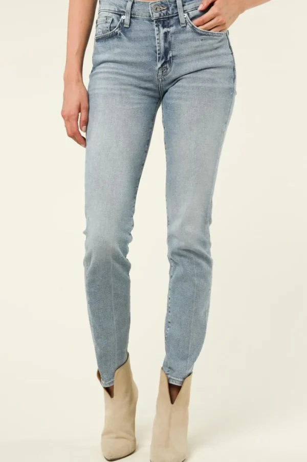 Broeken & Jumpsuits<7 Voor de hele mensheid Skinny Jeans Met Middelhoge Taille Roxanne L30 | Blauw