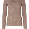 Bloezen & Tops<Tweede vrouwtje Top Met Uitsnede Sanka | Beige