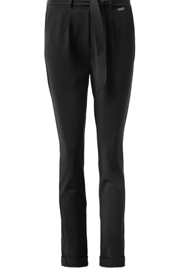 Broeken & Jumpsuits<D-ETOILES CASIOPE Travelwear Broek Met Strikceintuur Antigua | Zwart