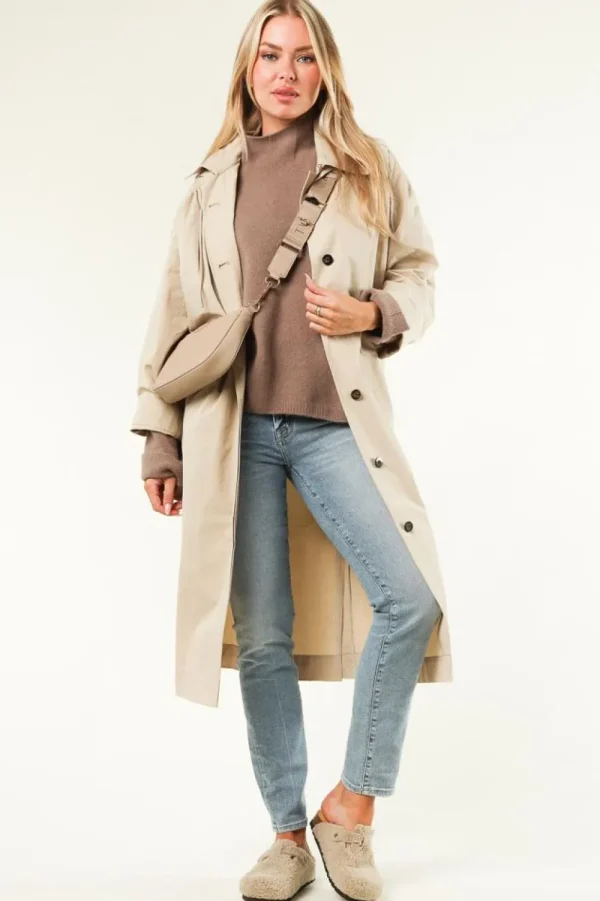 Jassen En Blazers<ba&sh Trenchcoat Met Capuchon Kaan | Beige