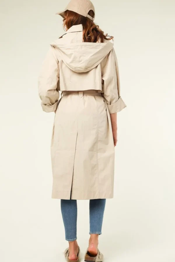 Jassen En Blazers<ba&sh Trenchcoat Met Capuchon Kaan | Beige