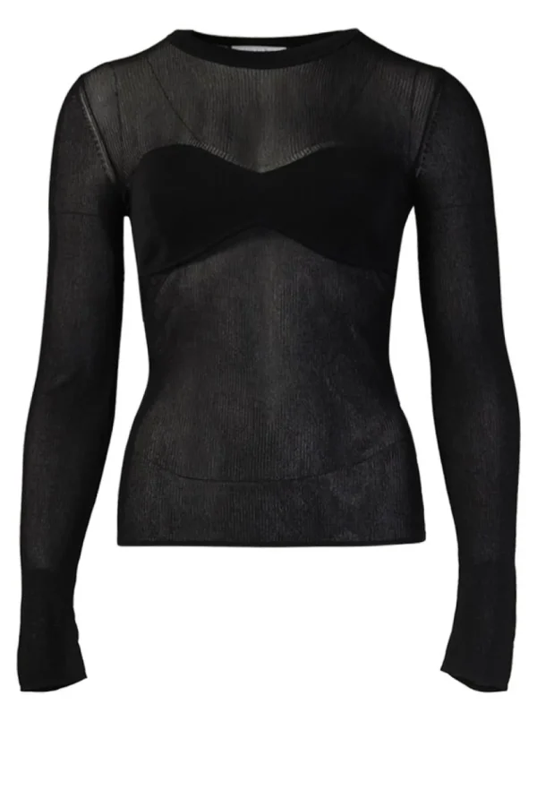 Bloezen & Tops<Patrizia Pepe Tricot Top Met Bh-Sluiting Emma | Zwart