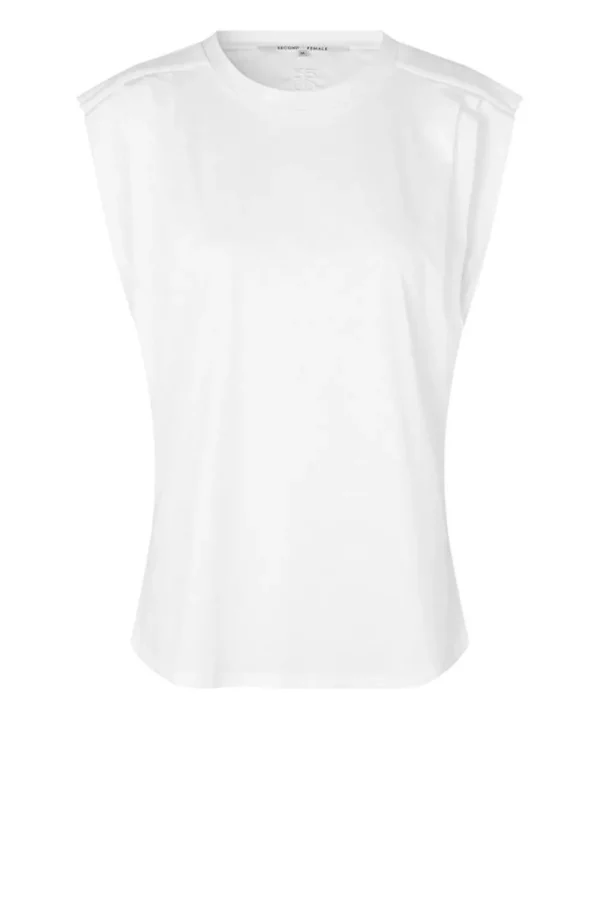 Bloezen & Tops<Tweede vrouwtje T-Shirt Met Schouderdetail Ghita | Wit