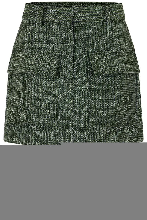 Jurkjes & Rokken<Tweede vrouwtje Tweed Lurex Rok Larca | Groente